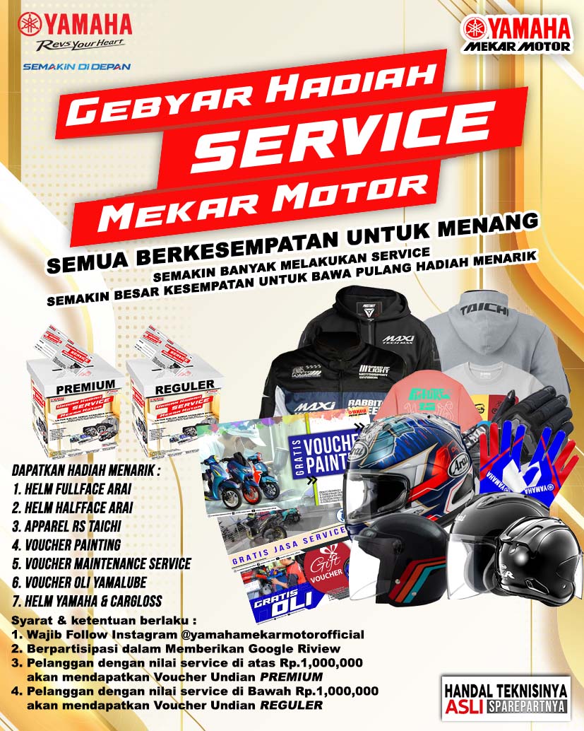 SERVICE MOTOR BERHADIAH PULUHAN JUTA RUPIAH